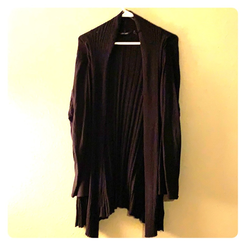 Black ribbed cardigan